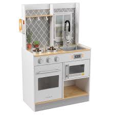 This is actually the first play kitchen we ever purchased and it had a successful and lengthy lifespan in our home with two rambunctious boys, and that's saying a lot! Kidkraft Let S Cook Wooden Play Kitchen