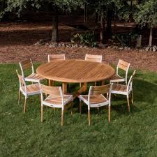 Our aluminum outdoor dining sets let you enjoy your backyard as you please. Round Teak Aluminum Patio Dining Set Westminster Teak
