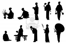 Black And White Kimono Clipart Japan Kimono Silhouette Art Japan Illustration