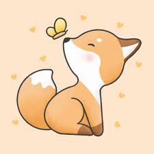 Cute Fox And Butterfly Cartoon Hand Drawn Style Cute Cartoon Drawings Cute Fox Drawing Easy Animal Drawings Follow along to learn how to draw this cartoon fox cute and step by step.