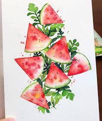 55 Stunning Watermelon Bullet Journal Ideas My Inner Creative Watercolor Art Journal Watermelon Drawing Bullet Journal Watercolour