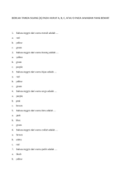 1 kaleng susu kental manis rasa vanilla 4. Soal Bahasa Inggris Tentang Warna