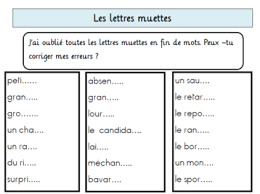 Les Lettres Muettes Delfynus Une Maitresse Qui Vous Veut Du Bien Exercices Orthographe Lettre A Muette