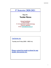 The department of industries & commerce, govt. Lecture 1 1601873219297 Fibers Textiles