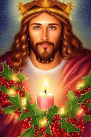 Beautiful Jesus Christ Inside Joy Christmas Berry Wreath · Creative Fabrica