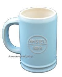 Vintage Ceramic Beer Mug From The 1960s Amstel Bier Baby Blue Vintage Ceramic Mugs Bier