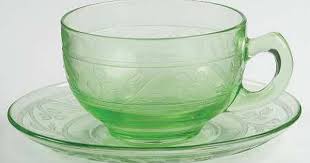 Hazel Atlas Cloverleaf Green At Replacements Ltd Glass Tea Cups Tableware Accessories Fruit Pattern