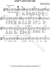 Don't bother me was the first song george harrison wrote, and his first song to be recorded. The Beatles Don T Bother Me Sheet Music Leadsheet In E Minor Download Print Sku Mn0100546