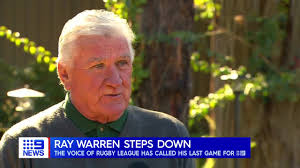 The voice of rugby league is hanging up his microphone., Ray Warren is  stepping down from commentating after an incredible career spanning more  than five decades., #9News