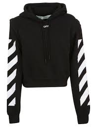 Black And White Striped Hoodie Women S Best Price On The Market At Italist Off White Off White Diagonal Stripe Hoodie White Hoodie Women Off White Hoodie Black Striped Hoodie