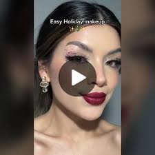 Easy Holiday Makeup Tutorial with Glittery Red Lips