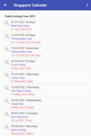 Labor day may day or labor day holiday is celebrated every 1st of may to mark the unified workers in singapore. Download Singapore Calendar 2021 On Pc Mac With Appkiwi Apk Downloader