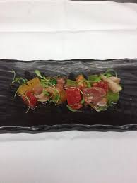 Sashimi Fruit Salad With Hamachi Snapper And Salmon And Compressed Honeydew Watermelon And Cantaloupe At Ryu Montreal Food Sashimi Sushi Yummy Food