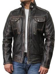 Men S Vintage Leather Biker Jacket Distressed Leather Motorcycle Jacket Amazon Com Leather Jacket Men Jackets Men Fashion Leather Jacket