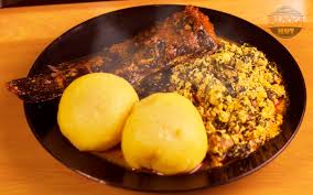 This soup is normally served with some typical nigerian swallow like fufu or garri. African Food Revolution On Twitter Worldfooddayke Eba Moulded Garri Ofe Egusi Soup Fried Plantain With Ofada Rice With Ugu Telfaria Credit To Kiragungotho1 Https T Co Rnq7rsbf53