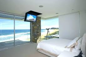 Alternatively, a ceiling mount evades this problem, or, an easy solution is to simply mount the tv to a different wall. Slanted Ceiling Tv Mount Attic Bedroom Set Pull Down Pitched Hang From Pivot Swing Angled Retractable Bracket Small Flush Fa Apppie Org