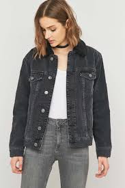 Bdg Oversized Western Sherpa Black Denim Jacket Black Denim Jacket Coats Jackets Women Denim Jacket