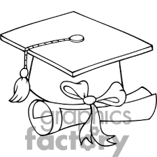 4293 Graduate Cap With Diploma Clipart Commercial Use Clipart 382380 Graduation Cap Drawing Graduation Drawing Coloring Pages