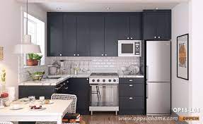 Small L Shaped Navy Blue Kitchen Cabinet Op18 L04 Oppein The Largest Cabinetry Manufact Kitchen Remodel Small L Shaped Kitchen Cabinets Kitchen Design Small