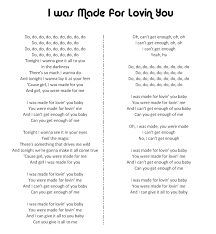I Was Made For Loving You Kiss Songwords Music Lyrics Lyrics Love You