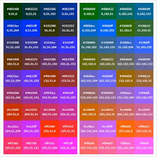 8 Rgb Color Charts Free Sample Example Format Color Chart Chart Business Template
