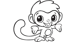 Monkey with banana coloring page. Learning Friends Monkey Coloring Printable
