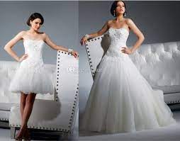 Maybe you would like to learn more about one of these? Lace Applique Beads Tulle Strapless Ball Gown 2 In 1 Wedding Dress Sweep Train With Conve Repurpose Wedding Dress Wedding Dresses Lace Ballgown Wedding Dresses