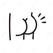 The research process must've been fun! Cartoon Butt Drawing Simple Hand Drawn Doodle Of Round Male Buttocks Funny Vector Clip Art Illustration Royalty Free Cliparts Vectors And Stock Illustration Image 136461633