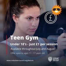 There has never been a better time to check out our teen gym. Sessions  available Monday- Friday @ 6.30am, 7.00am, 7.30am, 11.30am, 3.30pm, 4.30pm  for only £1. Simply book your free *induction