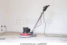 Temperature changes, heavy weights, and dropped objects can all damage your concrete floor by causing cracks and holes. Construction Business Concept Concrete Surface Sanding Machine Workers Use Concrete Sanding Machine To Smooth The Cement Canstock