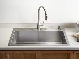 Riverby 27 l x 22 w undermount single bowl kitchen sink. Vault Top Mount Or Undermount Sink W Four Faucet Holes K 3821 4 Kohler Kohler