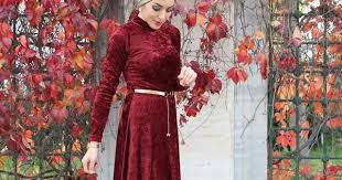 فستان قطيفة تركي شيك رمز الموديل Luxmoda9120 السعر 199 ريال سعودي 40 دينار أردني 53 دولار امريكي المقاسات المتاح Modest Fashion Fashion High Neck Dress