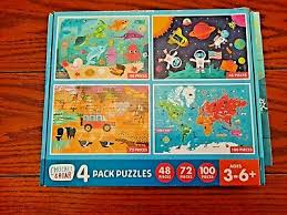 Barbie 4 x 100 piece bumper pack jigsaw puzzle. Risueno Rugido 4 Pk Rompecabezas Oceano Safari Espacio Exterior World 48 72 100 Un Ebay