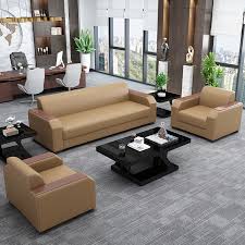 As a side table it stores your magazines while providing a surface for a cup of coffee or an. Office Sofa Modern Minimalist Office Reception Room Business New Chinese Three Seat Sofa Coffee Table Combination