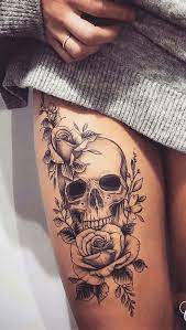 229 fotos e imágenes de feminine skull tattoos. Loading Skull Thigh Tattoos Hip Tattoo Designs Feminine Skull Tattoos