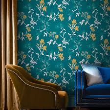 Graham Brown Aeris Teal Wallpaper Teal Wallpaper Teal Walls Living Room Teal Living Rooms