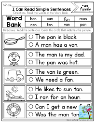 Cvc words in simple sentences. I Can Read Simple Sentences With Cvc Word Families Read The Sentences And Choose The Sentence That Matches Th Cvc Word Families Phonics Reading School Reading