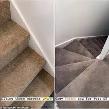 That's why covering your staircase with a stair carpet runners might be the best idea. Savvy Homeowner Transforms Dull Brown Stairs To A Chic Grey Carpet Using Wilko 5 Product Daily Mail Online