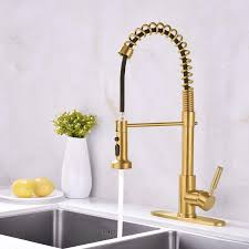 Maybe you would like to learn more about one of these? Brushed Gold Kitchen Faucet Avola Brushed Brass Kitchen Faucet Pull Down Sprayer Single Handle Gold K Gold Kitchen Faucet Kitchen Sink Faucets Kitchen Faucet