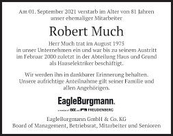 Traueranzeigen von Robert Much