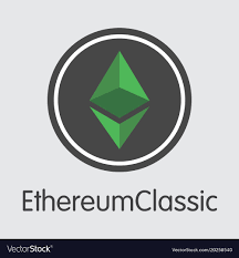 Ethereum classic - colored logo Royalty Free Vector Image