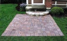 Patio On A Small Budget Walls Walks And Patios Gt Small Brick Paver Patio With Step Wallpaper Small Brick Patio Brick Patios Concrete Patio