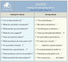 Advice Asking For And Giving Advice English Language Learning Learn English Everyday English