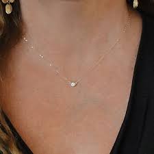 Diamond Solitaire Necklace 25 Carat 14k Solid Gold Kelly Etsy In 2020 Diamond Solitaire Necklace Small Diamond Necklace Diamond Necklace Simple