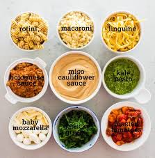 Birthday Dinner Ideas At Home Vegetarian Diy Pasta Bar The Perfect Meal For Holiday Entertaining Complete With A Miso Cauliflower Suace And Kale Walnut Pest Pasta Bar Diy Pasta Bar Pasta Bar Party
