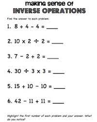 making sense of inverse operations inverse operations math fact worksheets math interactive notebook