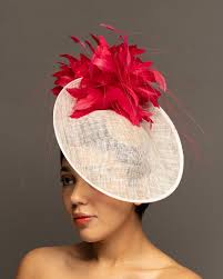 Angela Black and Red Fascinator Hat for the Kentucky Derby