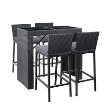 Gardeon Outdoor Bar Set Table Chairs Stools Rattan Patio Furniture 4 Seater Online Only Black Matt Blatt Outdoor Bar Sets Outdoor Bar Table Rattan Patio Furniture