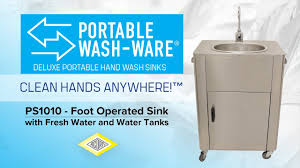 portable sink, foot pump operated
