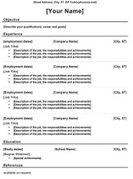 chronological resume with references